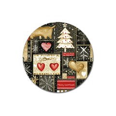 Christmas Reindeer Magnet 3  (round)