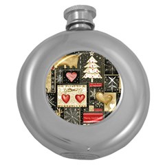 Christmas Reindeer Round Hip Flask (5 Oz)