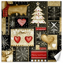 Christmas Reindeer Canvas 12  X 12  by Posterlux