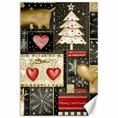 Christmas Reindeer Canvas 12  X 18  by Posterlux