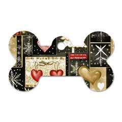 Christmas Reindeer Dog Tag Bone (two Sides)