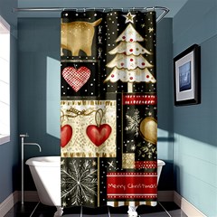 Christmas Reindeer Shower Curtain 36  X 72  (stall)  by Posterlux