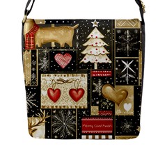 Christmas Reindeer Flap Closure Messenger Bag (l) by Posterlux