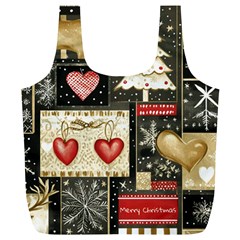 Christmas Reindeer Full Print Recycle Bag (xl)