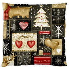 Christmas Reindeer Standard Premium Plush Fleece Cushion Case (one Side) by Posterlux