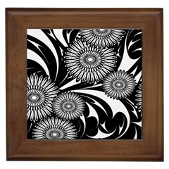 Modern Flowers Vector Seamless Pattern Framed Tile