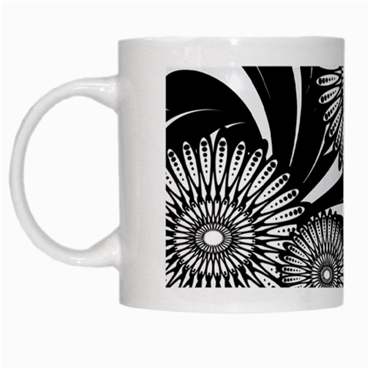 Modern Flowers Vector Seamless Pattern White Mug