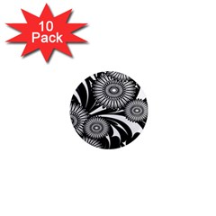 Modern Flowers Vector Seamless Pattern 1  Mini Magnet (10 Pack) 