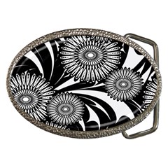 Modern Flowers Vector Seamless Pattern Belt Buckles