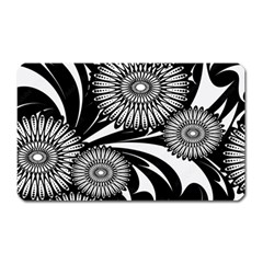 Modern Flowers Vector Seamless Pattern Magnet (rectangular)