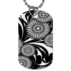 Modern Flowers Vector Seamless Pattern Dog Tag (one Side)