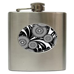 Modern Flowers Vector Seamless Pattern Hip Flask (6 Oz)