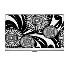 Modern Flowers Vector Seamless Pattern Business Card Holder