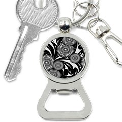 Modern Flowers Vector Seamless Pattern Bottle Opener Key Chain