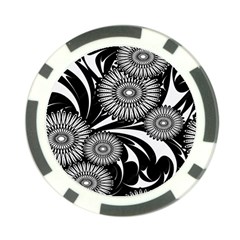 Modern Flowers Vector Seamless Pattern Poker Chip Card Guard (10 Pack)