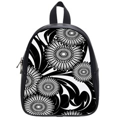 Modern Flowers Vector Seamless Pattern School Bag (small)