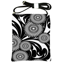 Modern Flowers Vector Seamless Pattern Shoulder Sling Bag