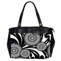 Modern Flowers Vector Seamless Pattern Oversize Office Handbag (2 Sides)