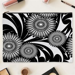 Modern Flowers Vector Seamless Pattern Cosmetic Bag (xxxl)