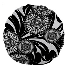 Modern Flowers Vector Seamless Pattern Large 18  Premium Round Cushions