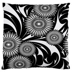 Modern Flowers Vector Seamless Pattern Large Premium Plush Fleece Cushion Case (one Side)