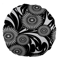 Modern Flowers Vector Seamless Pattern Large 18  Premium Flano Round Cushions