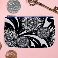 Modern Flowers Vector Seamless Pattern Large Coin Purse