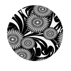 Modern Flowers Vector Seamless Pattern Mini Round Pill Box