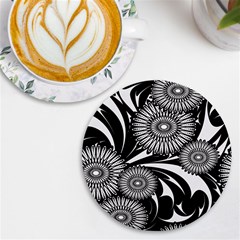 Modern Flowers Vector Seamless Pattern Uv Print Round Tile Coaster