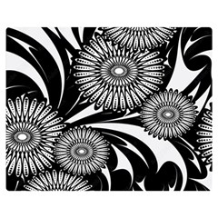 Modern Flowers Vector Seamless Pattern Premium Plush Fleece Blanket (medium)