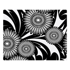 Modern Flowers Vector Seamless Pattern Premium Plush Fleece Blanket (large)