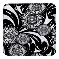 Modern Flowers Vector Seamless Pattern Square Glass Fridge Magnet (4 Pack)