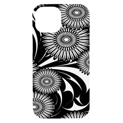 Modern Flowers Vector Seamless Pattern Iphone 15 Black Uv Print Pc Hardshell Case