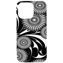 Modern Flowers Vector Seamless Pattern Iphone 15 Pro Max Black Uv Print Pc Hardshell Case