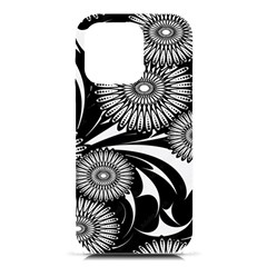 Modern Flowers Vector Seamless Pattern Iphone 16 Pro Black Uv Print Pc Hardshell Case