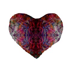 Blend Standard 16  Premium Flano Heart Shape Cushions by kaleidomarblingart