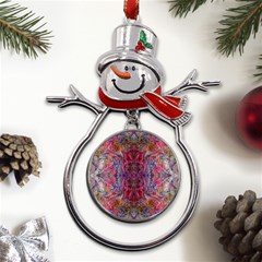 Blend Metal Snowman Ornament by kaleidomarblingart