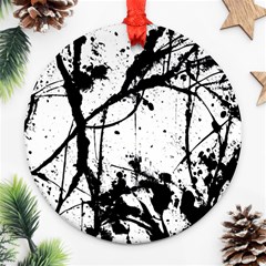 Inksplats Round Ornament (two Sides) by SpinnyChairDesigns