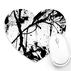 Inksplats Heart Mousepad by SpinnyChairDesigns