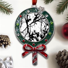 Inksplats Metal X mas Lollipop With Crystal Ornament