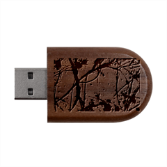 Inksplats Wood Oval Usb Flash Drive by SpinnyChairDesigns