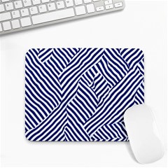 Blue And White Abstract Stripes Small Mousepad