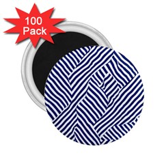 Blue And White Abstract Stripes 2 25  Magnets (100 Pack) 