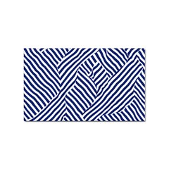 Blue And White Abstract Stripes Sticker Rectangular (10 Pack) by SpinnyChairDesigns