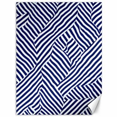 Blue And White Abstract Stripes Canvas 36  X 48 