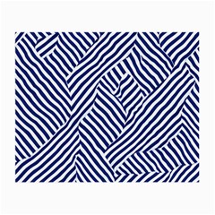 Blue And White Abstract Stripes Small Glasses Cloth (2 Sides)