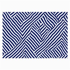 Blue And White Abstract Stripes Large Glasses Cloth (2 Sides)