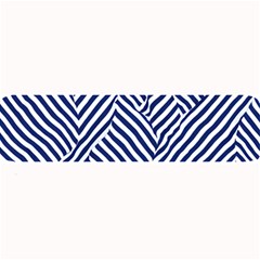 Blue And White Abstract Stripes Large Bar Mat