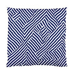 Blue And White Abstract Stripes Standard Cushion Case (two Sides)