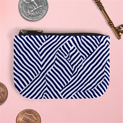 Blue And White Abstract Stripes Mini Coin Purse